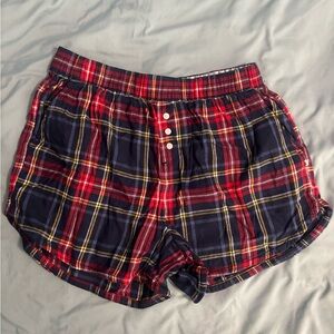 Aerie plaid flannel pj shorts